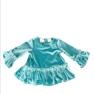 Velvet Light Teal Blouse
